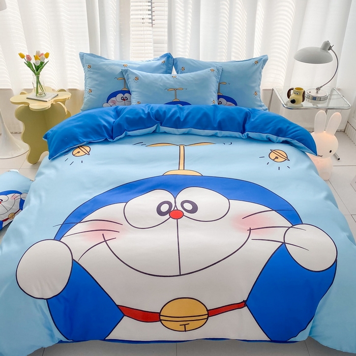 91家纺网 家纺一手货源 找家纺 一电 2026新款卡通被套单件被罩男女儿童学生宿舍单人被单男孩卡幼儿园单人被罩-2.磨毛被套 可爱叮当