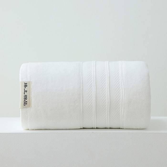 91家纺网 家纺一手货源 找家纺 朴尔家纺-毛巾被 2026年新款32股全棉精织缎档维斯克加厚加大浴巾 维斯克加厚加大浴巾-纯净白 90x180cm