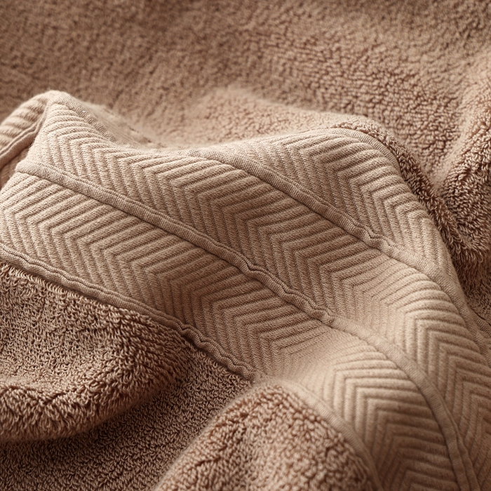 91家纺网 家纺一手货源 找家纺 朴尔家纺-毛巾被 2026年新款32股全棉精织缎档维斯克加厚加大浴巾 维斯克加厚加大浴巾-摩卡咖 90x180cm