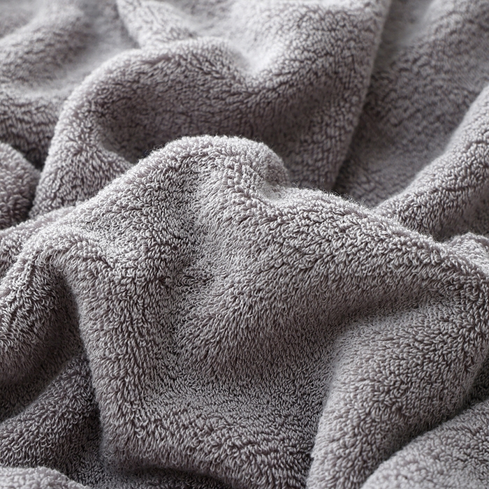 91家纺网 家纺一手货源 找家纺 朴尔家纺-毛巾被 2026年新款32股全棉精织缎档维斯克加厚加大浴巾 维斯克加厚加大浴巾-大象灰 90x180cm