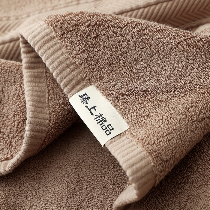 91家纺网 家纺一手货源 找家纺 朴尔家纺-毛巾被 2026年新款32股全棉精织缎档维斯克加厚加大浴巾 维斯克加厚加大浴巾-摩卡咖 90x180cm