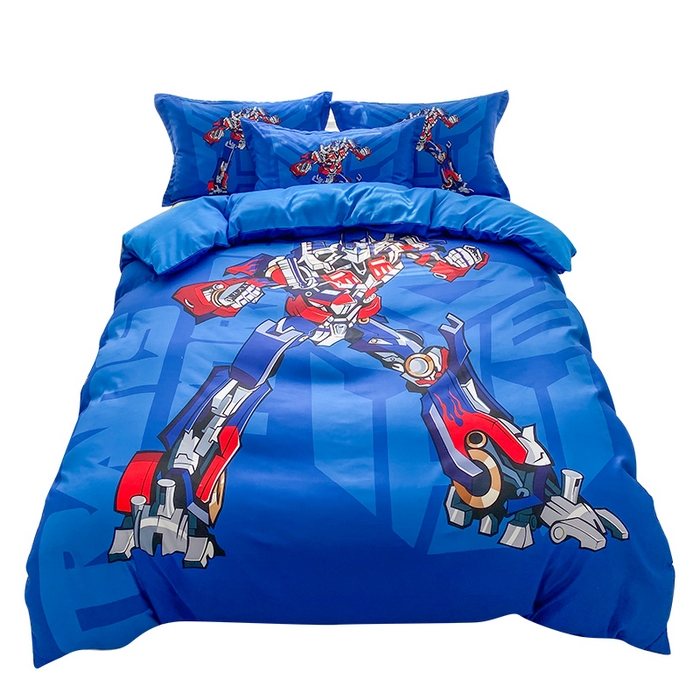 91家纺网 家纺一手货源 找家纺 一电 2026新款卡通被套单件被罩男女儿童学生宿舍单人被单男孩卡幼儿园单人被罩-2.磨毛被套 擎天柱