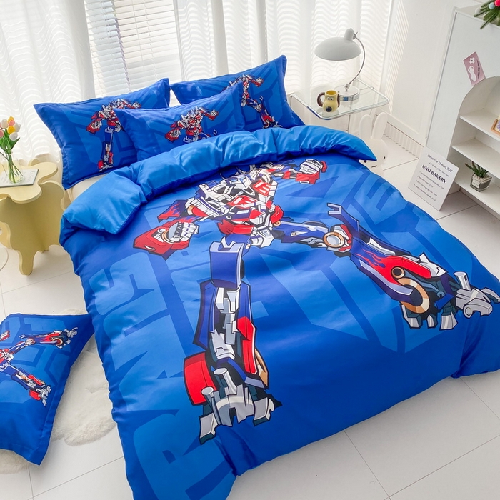 91家纺网 家纺一手货源 找家纺 一电 2026新款卡通被套单件被罩男女儿童学生宿舍单人被单男孩卡幼儿园单人被罩-2.磨毛被套 擎天柱