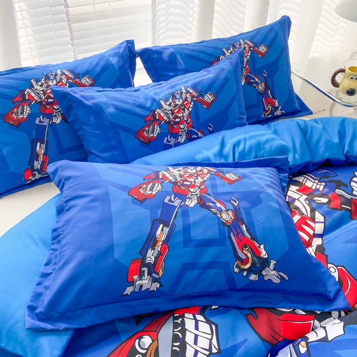 91家纺网 家纺一手货源 找家纺 一电 2026新款卡通被套单件被罩男女儿童学生宿舍单人被单男孩卡幼儿园单人被罩-2.磨毛被套 擎天柱