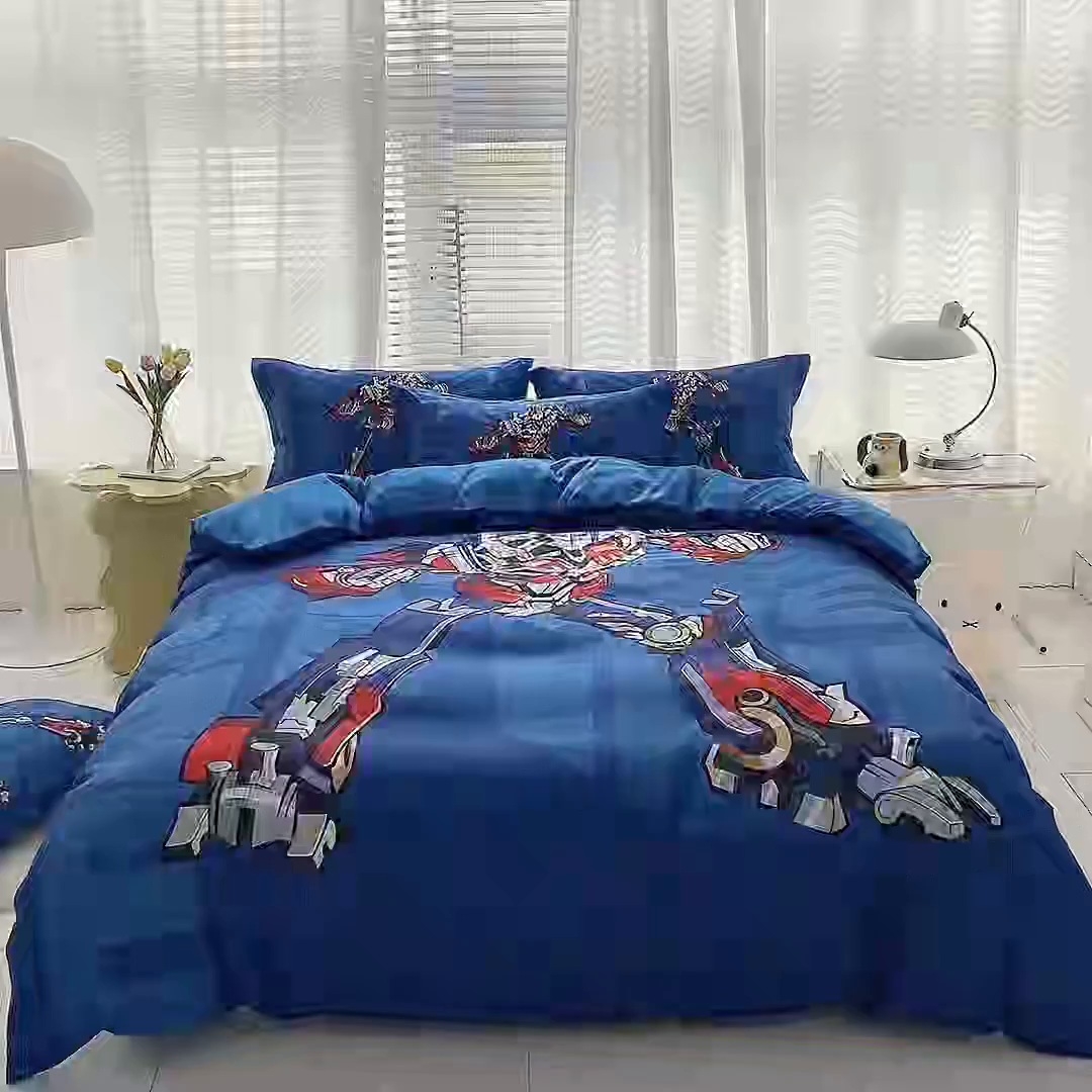 91家纺网 家纺一手货源 找家纺 一电 2026新款卡通被套单件被罩男女儿童学生宿舍单人被单男孩卡幼儿园单人被罩-2.磨毛被套 擎天柱