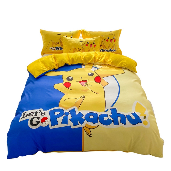 91家纺网 家纺一手货源 找家纺 一电 2026新款卡通被套单件被罩男女儿童学生宿舍单人被单男孩卡幼儿园单人被罩-2.磨毛被套 淘气皮卡丘