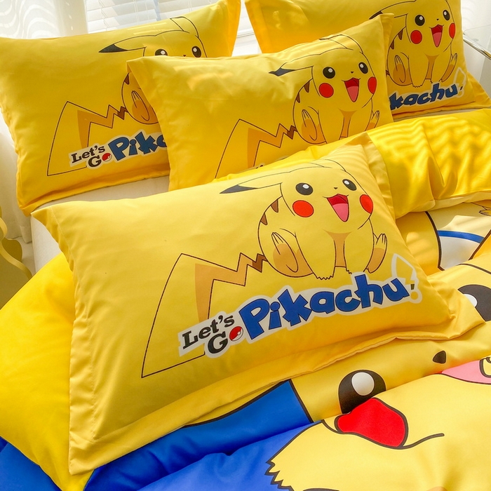 91家纺网 家纺一手货源 找家纺 一电 2026新款卡通被套单件被罩男女儿童学生宿舍单人被单男孩卡幼儿园单人被罩-2.磨毛被套 淘气皮卡丘