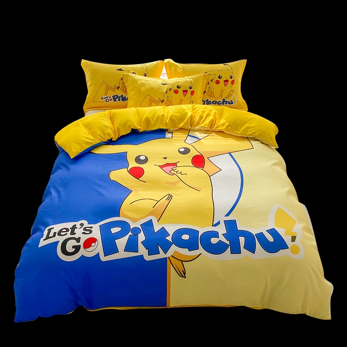 91家纺网 家纺一手货源 找家纺 一电 2026新款卡通被套单件被罩男女儿童学生宿舍单人被单男孩卡幼儿园单人被罩-2.磨毛被套 淘气皮卡丘