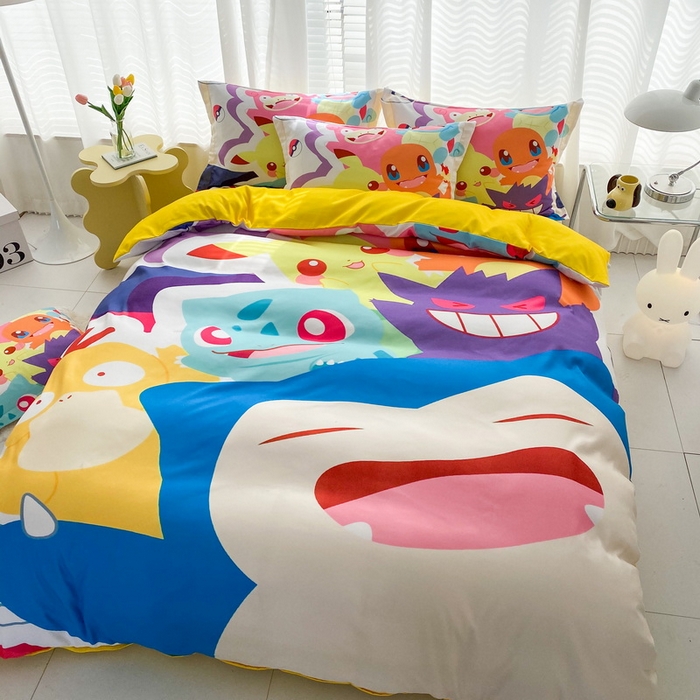 一电 2026新款卡通被套单件被罩男女儿童学生宿舍单人被单男孩卡幼儿园单人被罩-2.磨毛被套 嘻嘻皮卡丘