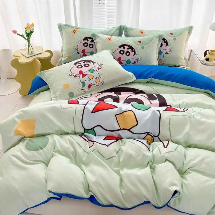 91家纺网 家纺一手货源 找家纺 一电 2026新款卡通被套单件被罩男女儿童学生宿舍单人被单男孩卡幼儿园单人被罩-2.磨毛被套 小新