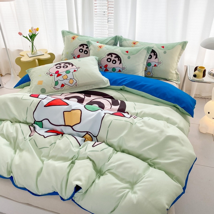 91家纺网 家纺一手货源 找家纺 一电 2026新款卡通被套单件被罩男女儿童学生宿舍单人被单男孩卡幼儿园单人被罩-2.磨毛被套 小新