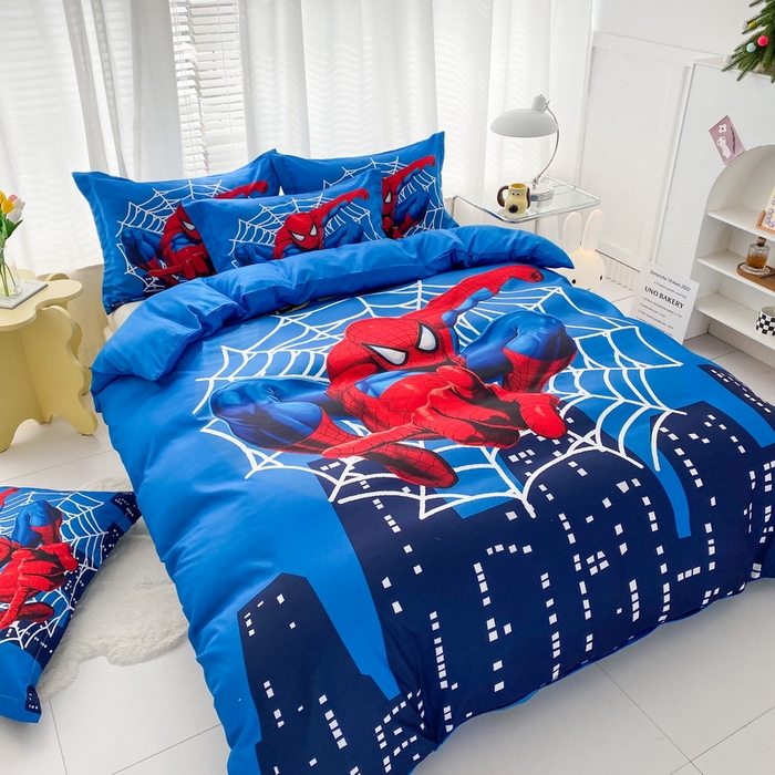 91家纺网 家纺一手货源 找家纺 一电 2026新款卡通被套单件被罩男女儿童学生宿舍单人被单男孩卡幼儿园单人被罩-2.磨毛被套 蜘蛛侠