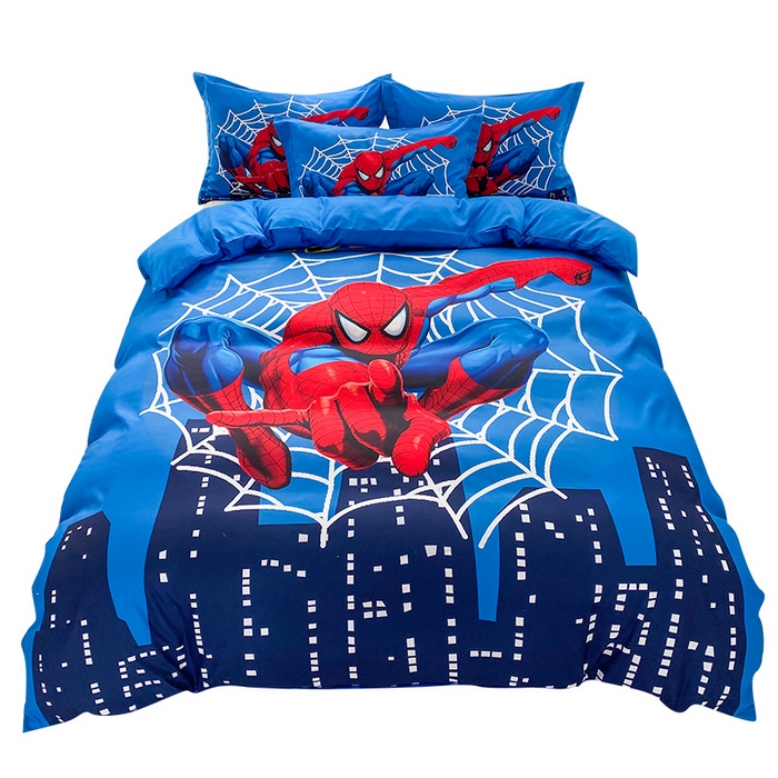 91家纺网 家纺一手货源 找家纺 一电 2026新款卡通被套单件被罩男女儿童学生宿舍单人被单男孩卡幼儿园单人被罩-2.磨毛被套 蜘蛛侠