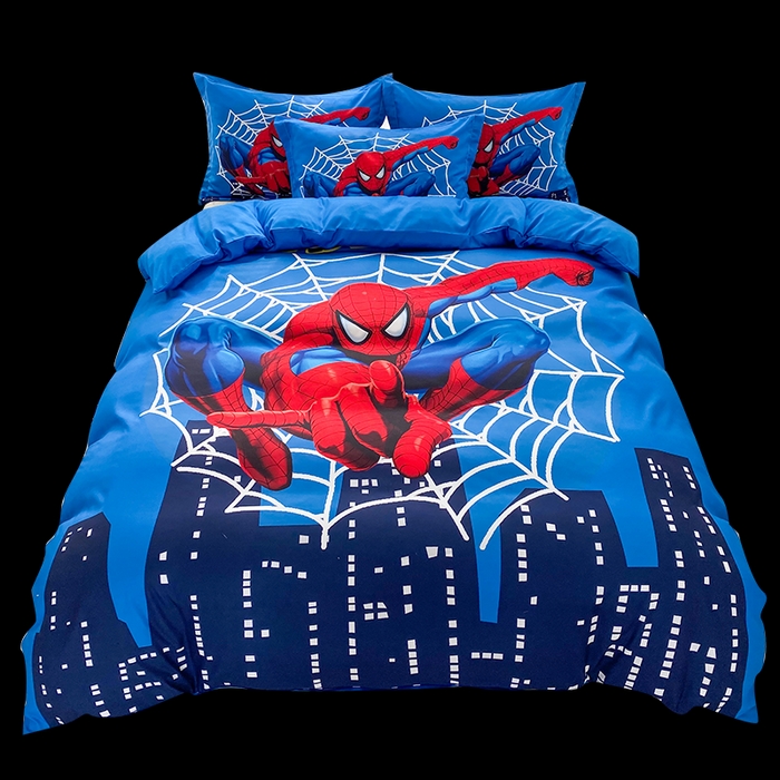 91家纺网 家纺一手货源 找家纺 一电 2026新款卡通被套单件被罩男女儿童学生宿舍单人被单男孩卡幼儿园单人被罩-2.磨毛被套 蜘蛛侠