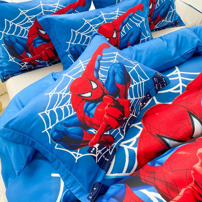 91家纺网 家纺一手货源 找家纺 一电 2026新款卡通被套单件被罩男女儿童学生宿舍单人被单男孩卡幼儿园单人被罩-2.磨毛被套 蜘蛛侠