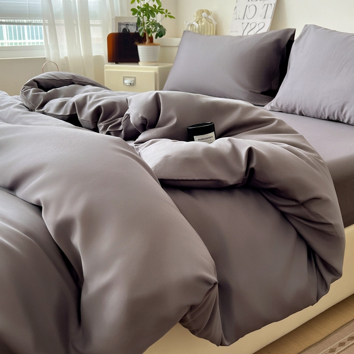 耀悦家纺 2026春夏新款60支纯棉四件套长绒棉全棉纯棉四件套床单被套枕套 帝都灰