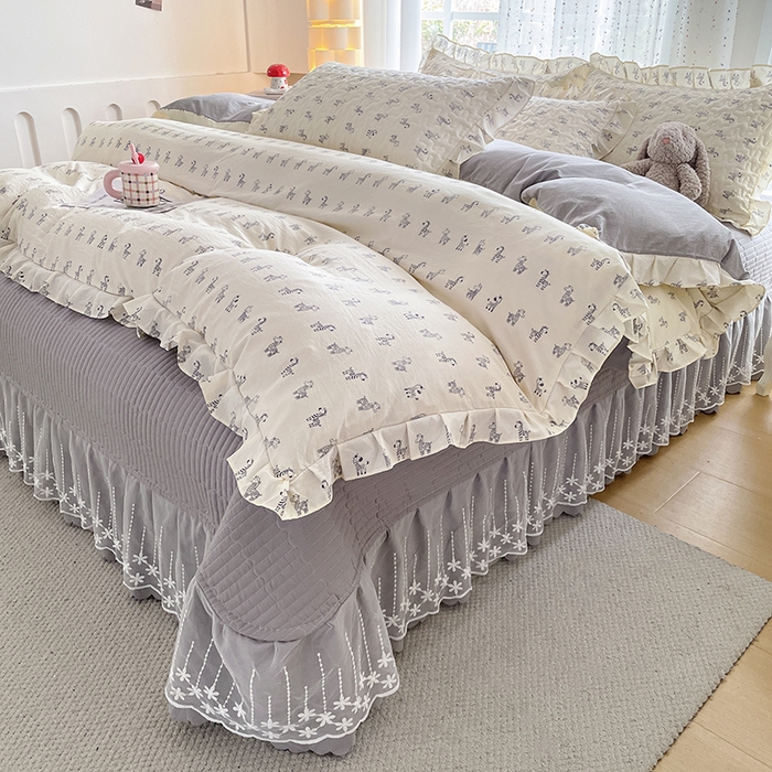 艺慕家纺 2026新款AB版床盖四件套 AB版-斑马乐园