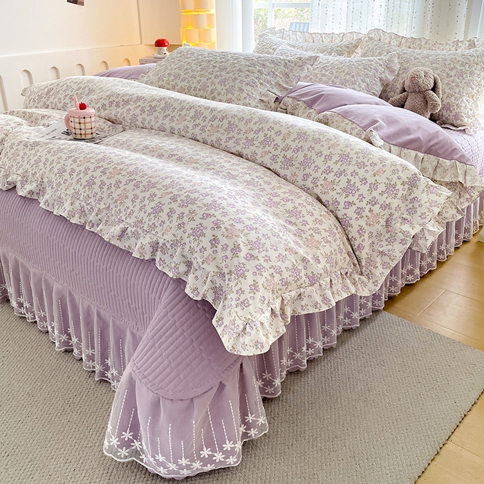 艺慕家纺 2026新款AB版床盖四件套 AB版-丁香花