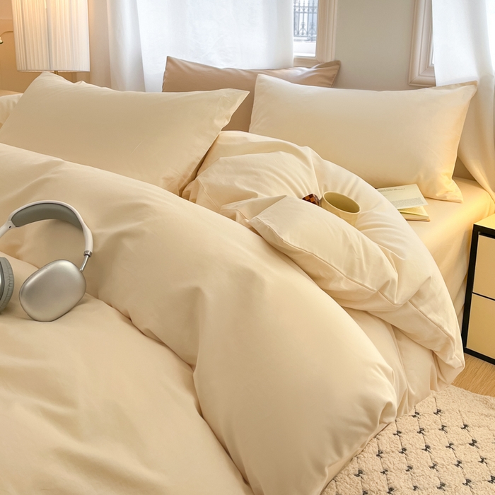 耀悦家纺 2026春夏新款60支纯棉四件套长绒棉全棉纯棉四件套床单被套枕套 暖阳黄