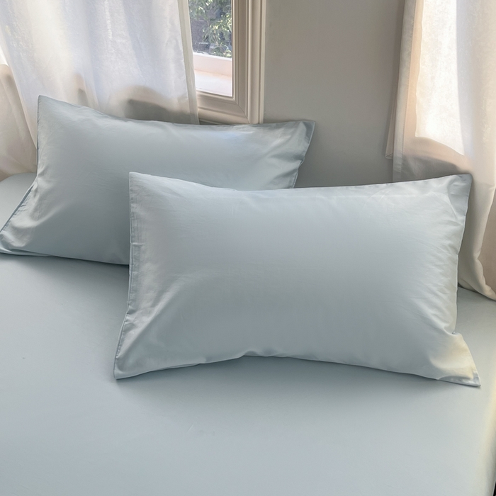 91家纺网 家纺一手货源 找家纺 耀悦家纺 2026春夏新款60支纯棉四件套长绒棉全棉纯棉四件套床单被套枕套 海盐蓝