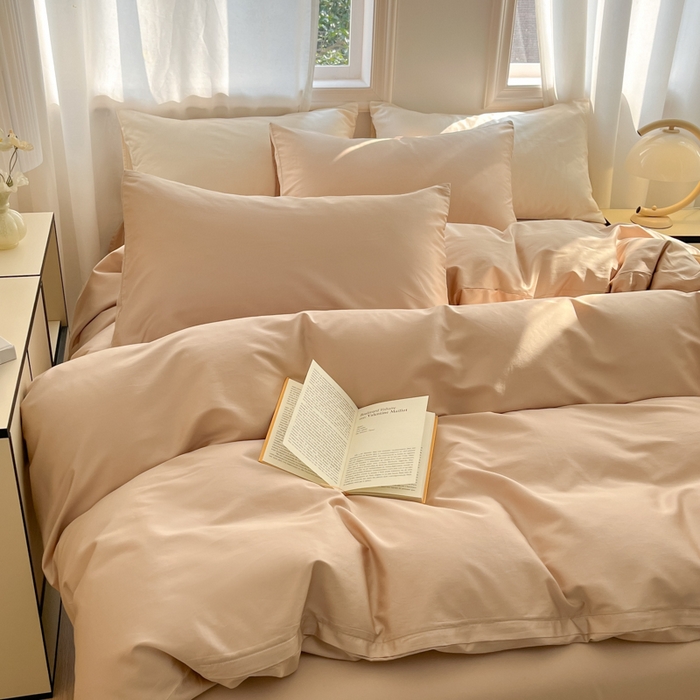 91家纺网 家纺一手货源 找家纺 耀悦家纺 2026春夏新款60支纯棉四件套长绒棉全棉纯棉四件套床单被套枕套 复古咖