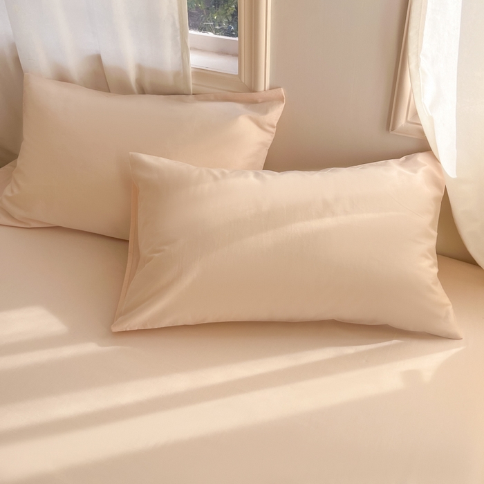 91家纺网 家纺一手货源 找家纺 耀悦家纺 2026春夏新款60支纯棉四件套长绒棉全棉纯棉四件套床单被套枕套 灵动白桃