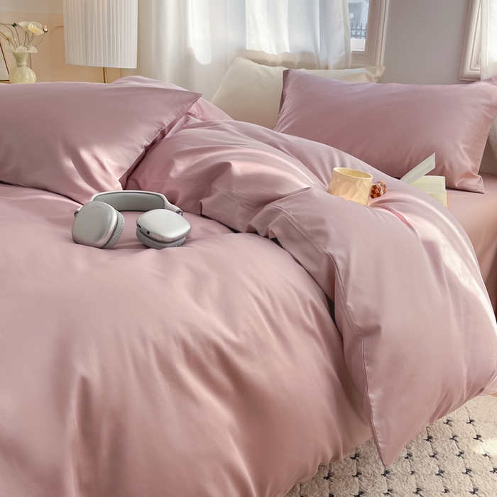 91家纺网 家纺一手货源 找家纺 耀悦家纺 2026春夏新款60支纯棉四件套长绒棉全棉纯棉四件套床单被套枕套 优雅紫