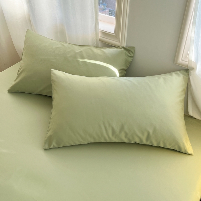 91家纺网 家纺一手货源 找家纺 耀悦家纺 2026春夏新款60支纯棉四件套长绒棉全棉纯棉四件套床单被套枕套 薄荷绿