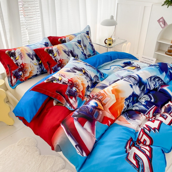 91家纺网 家纺一手货源 找家纺 一电 2026新款卡通被套单件被罩男女儿童学生宿舍单人被单男孩卡幼儿园单人被罩-1.磨毛被套 星星奥特曼