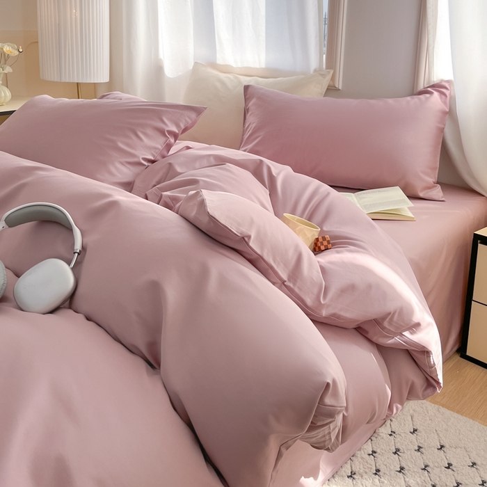 耀悦家纺 2026春夏新款60支纯棉四件套长绒棉全棉纯棉四件套床单被套枕套 优雅紫