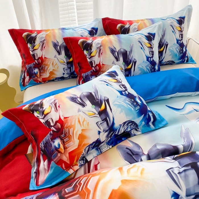 91家纺网 家纺一手货源 找家纺 一电 2026新款卡通被套单件被罩男女儿童学生宿舍单人被单男孩卡幼儿园单人被罩-1.磨毛被套 星星奥特曼