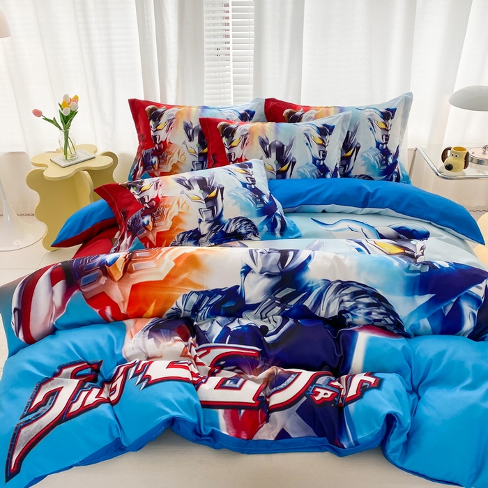 91家纺网 家纺一手货源 找家纺 一电 2026新款卡通被套单件被罩男女儿童学生宿舍单人被单男孩卡幼儿园单人被罩-1.磨毛被套 星星奥特曼