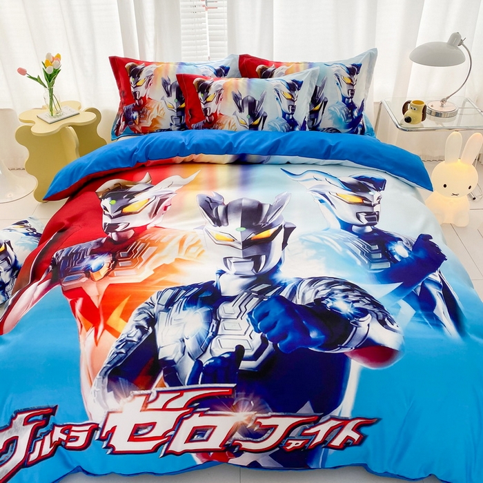 91家纺网 家纺一手货源 找家纺 一电 2026新款卡通被套单件被罩男女儿童学生宿舍单人被单男孩卡幼儿园单人被罩-1.磨毛被套 星星奥特曼