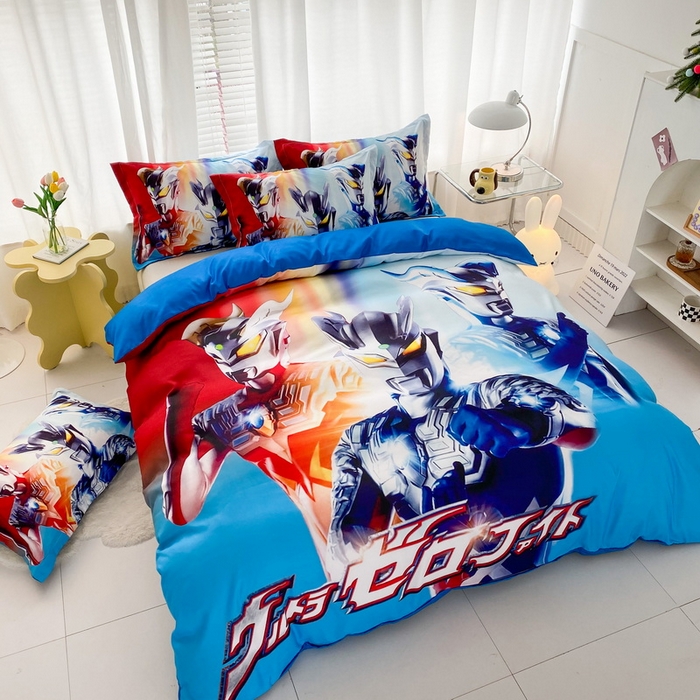 91家纺网 家纺一手货源 找家纺 一电 2026新款卡通被套单件被罩男女儿童学生宿舍单人被单男孩卡幼儿园单人被罩-1.磨毛被套 星星奥特曼