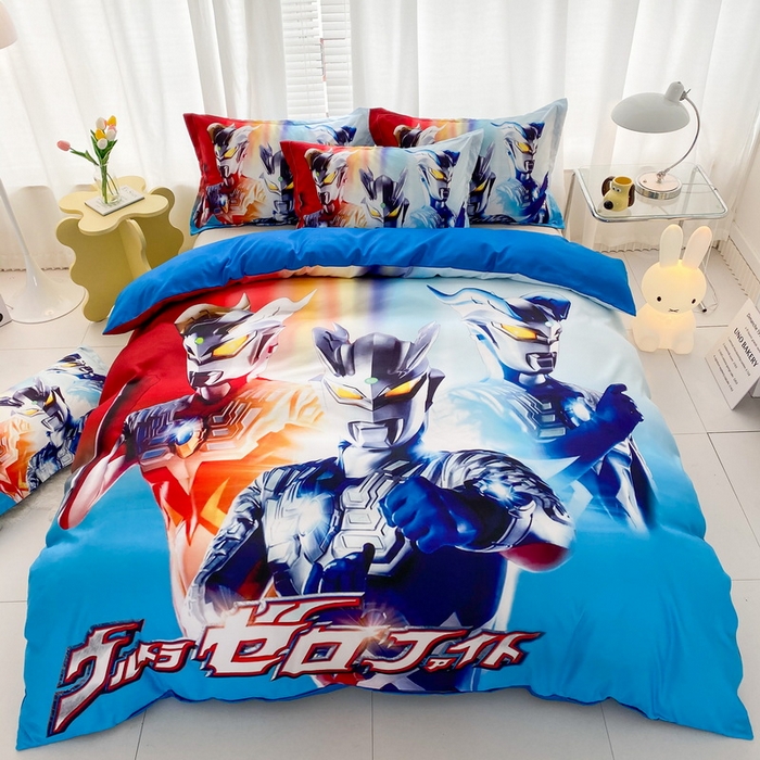 91家纺网 家纺一手货源 找家纺 一电 2026新款卡通被套单件被罩男女儿童学生宿舍单人被单男孩卡幼儿园单人被罩-1.磨毛被套 星星奥特曼