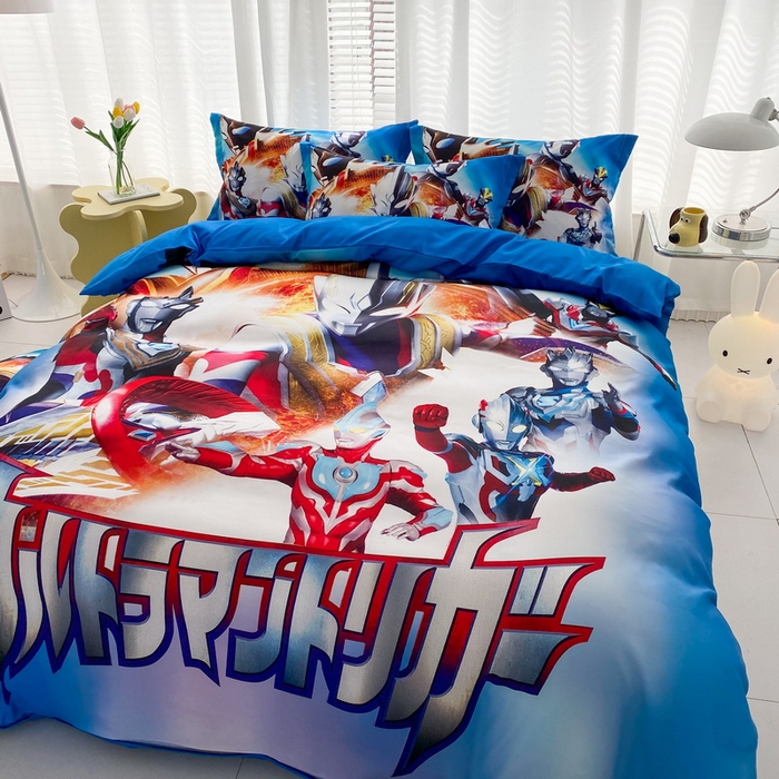 91家纺网 家纺一手货源 找家纺 一电 2026新款卡通被套单件被罩男女儿童学生宿舍单人被单男孩卡幼儿园单人被罩-1.磨毛被套 闪电奥特曼