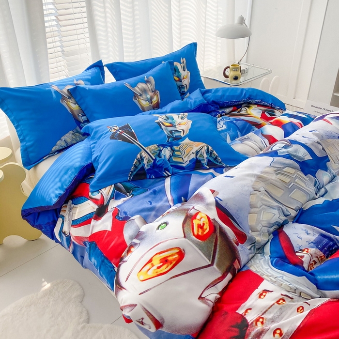 91家纺网 家纺一手货源 找家纺 一电 2026新款卡通被套单件被罩男女儿童学生宿舍单人被单男孩卡幼儿园单人被罩-1.磨毛被套 奥特家族