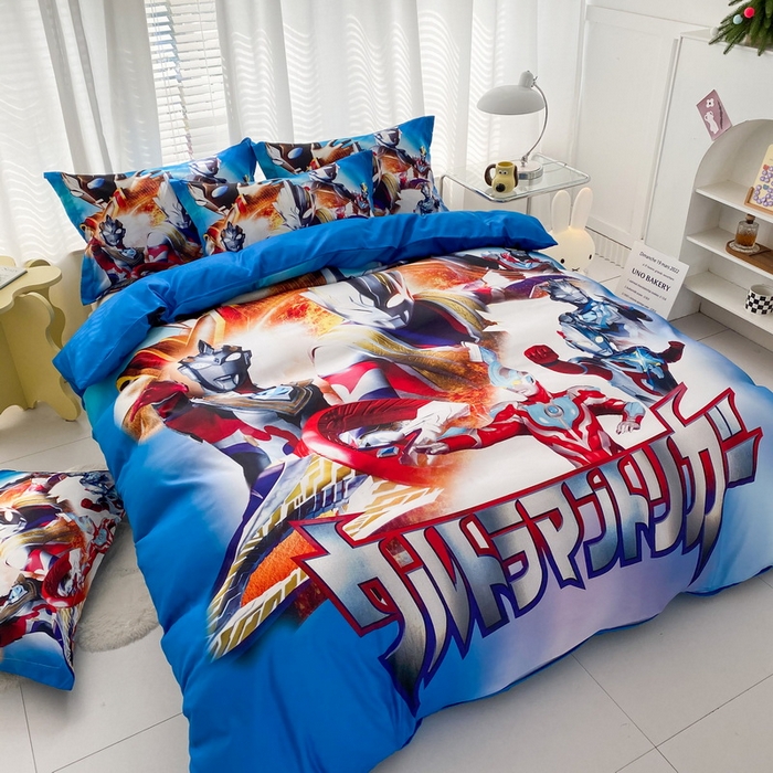 91家纺网 家纺一手货源 找家纺 一电 2026新款卡通被套单件被罩男女儿童学生宿舍单人被单男孩卡幼儿园单人被罩-1.磨毛被套 闪电奥特曼