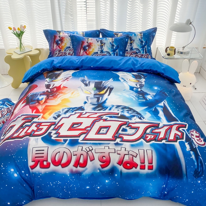 91家纺网 家纺一手货源 找家纺 一电 2026新款卡通被套单件被罩男女儿童学生宿舍单人被单男孩卡幼儿园单人被罩-1.磨毛被套 赛罗