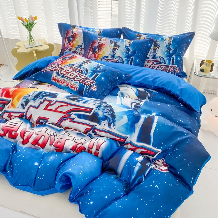 91家纺网 家纺一手货源 找家纺 一电 2026新款卡通被套单件被罩男女儿童学生宿舍单人被单男孩卡幼儿园单人被罩-1.磨毛被套 赛罗