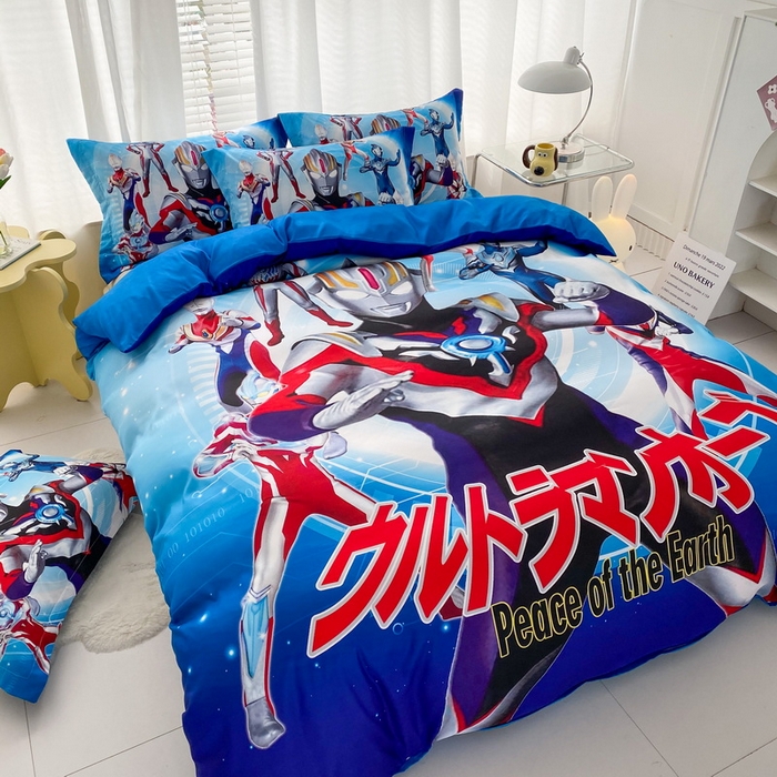 91家纺网 家纺一手货源 找家纺 一电 2026新款卡通被套单件被罩男女儿童学生宿舍单人被单男孩卡幼儿园单人被罩-1.磨毛被套 奥特曼战队