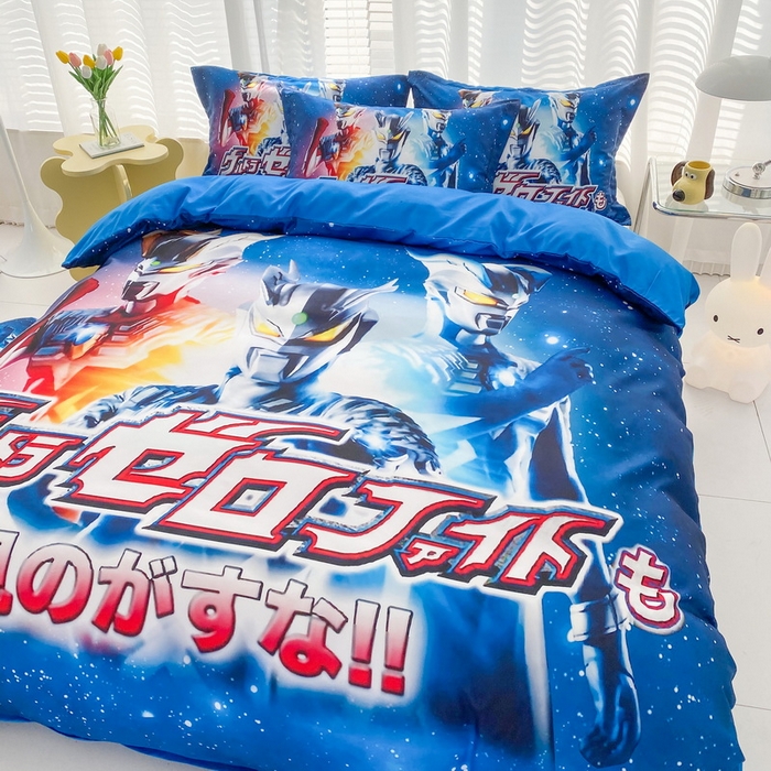 91家纺网 家纺一手货源 找家纺 一电 2026新款卡通被套单件被罩男女儿童学生宿舍单人被单男孩卡幼儿园单人被罩-1.磨毛被套 赛罗