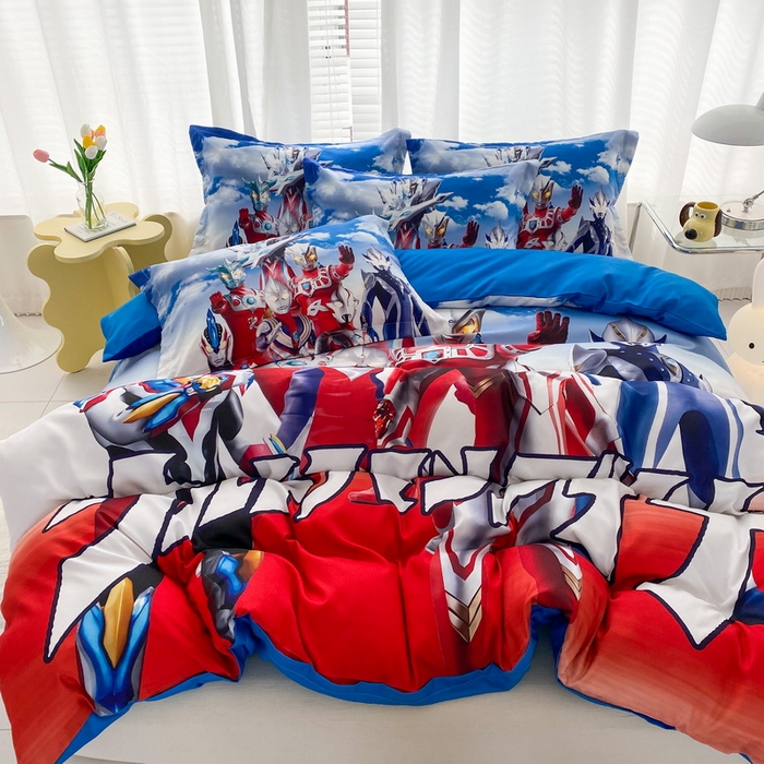 91家纺网 家纺一手货源 找家纺 一电 2026新款卡通被套单件被罩男女儿童学生宿舍单人被单男孩卡幼儿园单人被罩-1.磨毛被套 帅气奥特曼