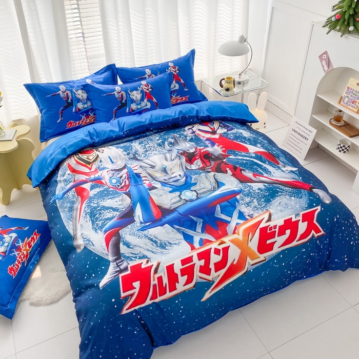 91家纺网 家纺一手货源 找家纺 一电 2026新款卡通被套单件被罩男女儿童学生宿舍单人被单男孩卡幼儿园单人被罩-1.磨毛被套 奥特警卫队