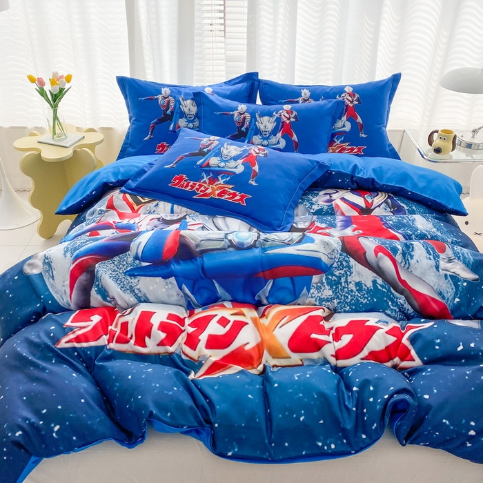 91家纺网 家纺一手货源 找家纺 一电 2026新款卡通被套单件被罩男女儿童学生宿舍单人被单男孩卡幼儿园单人被罩-1.磨毛被套 奥特警卫队