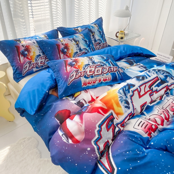 91家纺网 家纺一手货源 找家纺 一电 2026新款卡通被套单件被罩男女儿童学生宿舍单人被单男孩卡幼儿园单人被罩-1.磨毛被套 赛罗