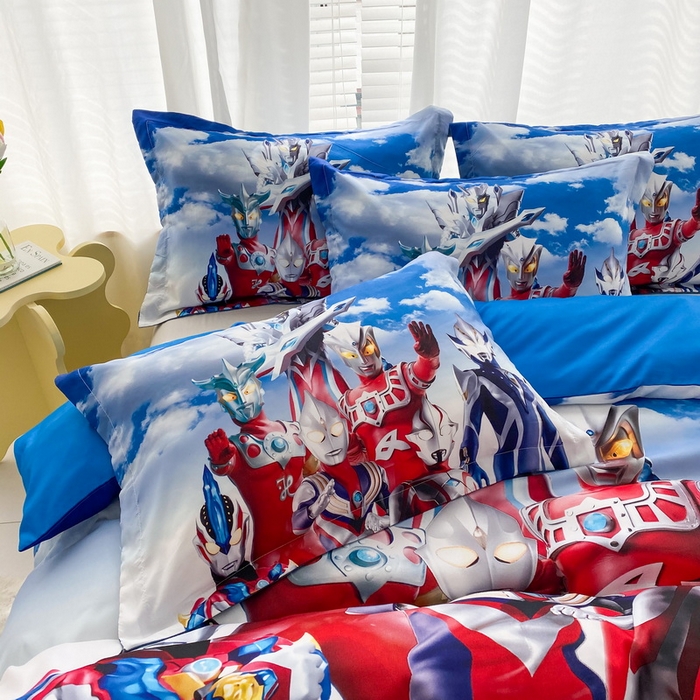 91家纺网 家纺一手货源 找家纺 一电 2026新款卡通被套单件被罩男女儿童学生宿舍单人被单男孩卡幼儿园单人被罩-1.磨毛被套 帅气奥特曼