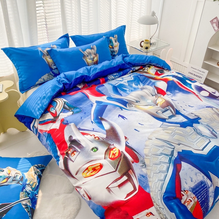 91家纺网 家纺一手货源 找家纺 一电 2026新款卡通被套单件被罩男女儿童学生宿舍单人被单男孩卡幼儿园单人被罩-1.磨毛被套 奥特家族