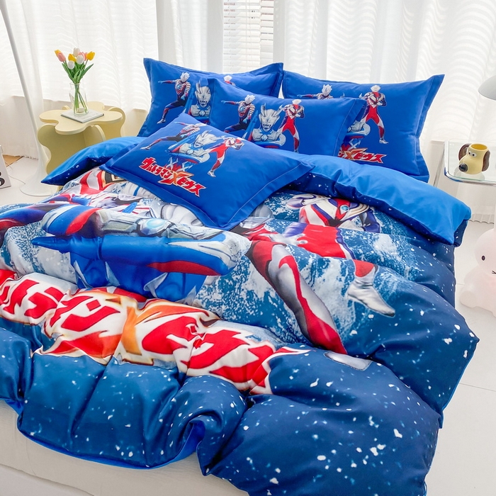 91家纺网 家纺一手货源 找家纺 一电 2026新款卡通被套单件被罩男女儿童学生宿舍单人被单男孩卡幼儿园单人被罩-1.磨毛被套 奥特警卫队