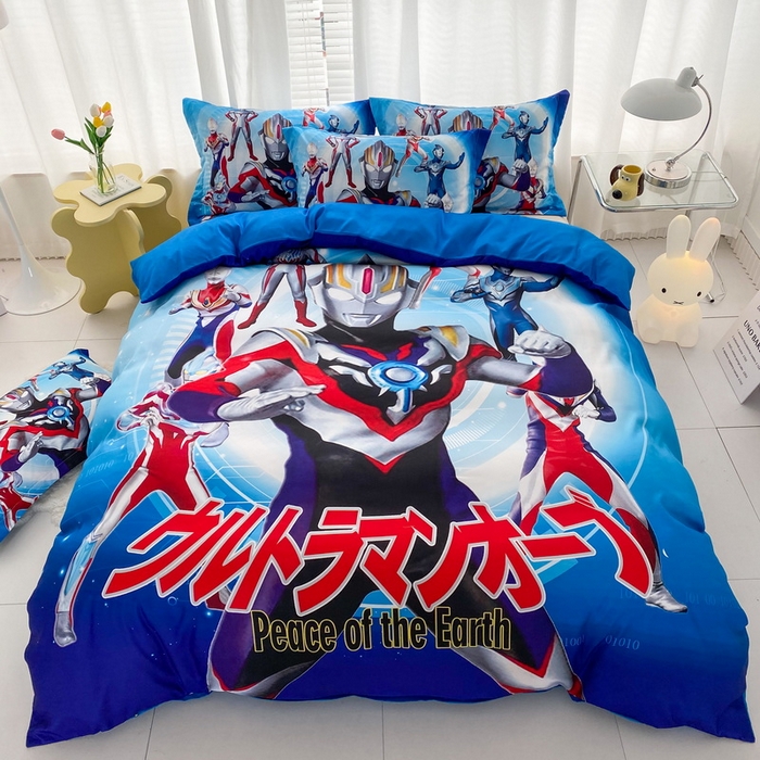 91家纺网 家纺一手货源 找家纺 一电 2026新款卡通被套单件被罩男女儿童学生宿舍单人被单男孩卡幼儿园单人被罩-1.磨毛被套 奥特曼战队